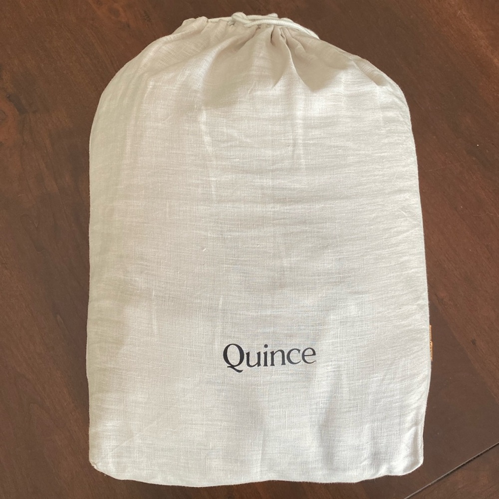 Quince European linen full/queen duvet set. Color sand. NWOT